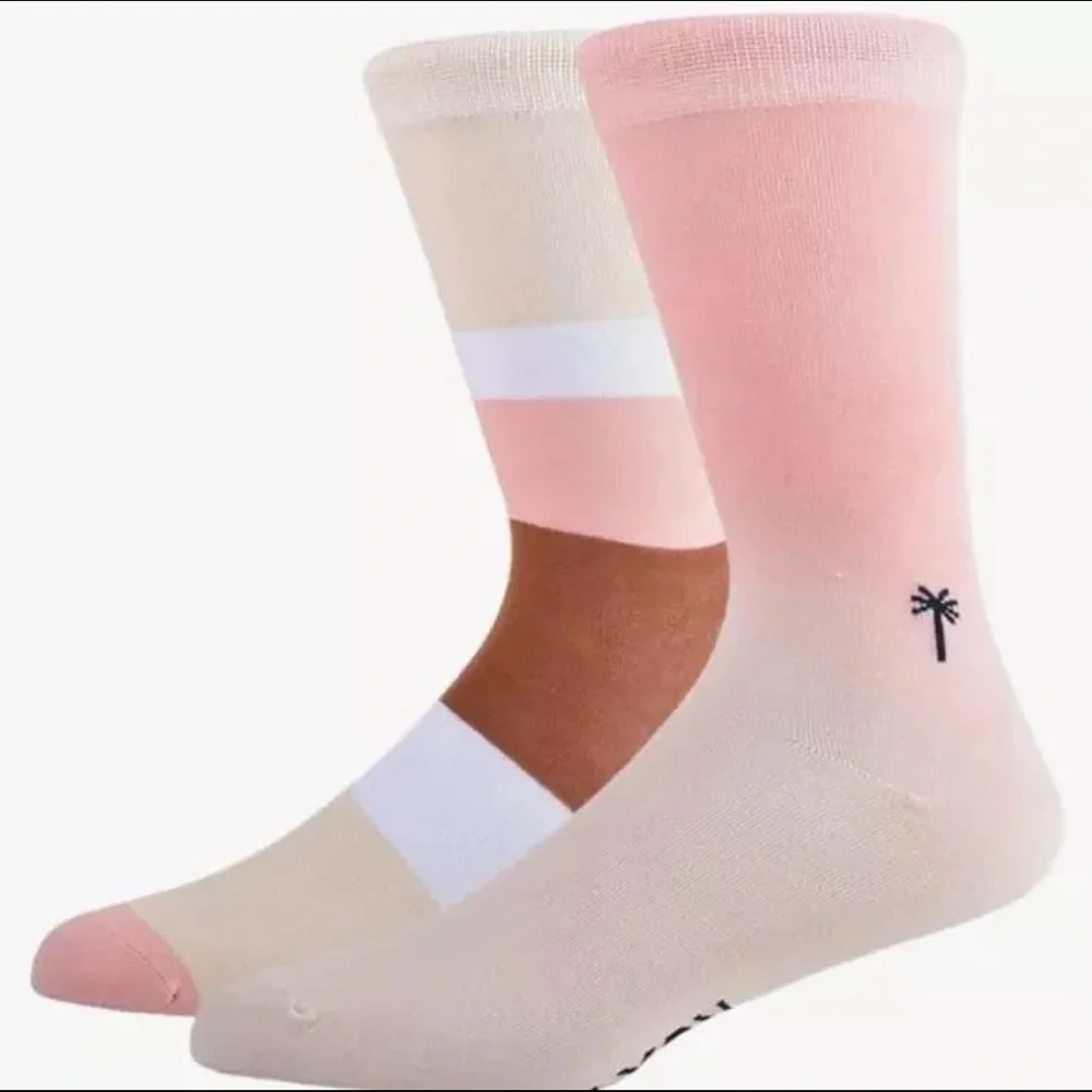 🆕 4pairs Roxy Crew Socks (2-2packs)- White/Coral and White/Blue. Size US 5-10 - Picture 5 of 6